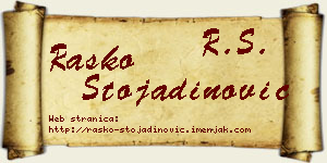 Raško Stojadinović vizit kartica
